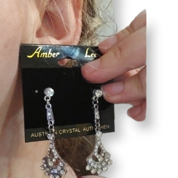 New Austrian Crystal Chandelier Earrings Art Deco Drop Earrings Bridal Jewelry - Picture 2 of 2